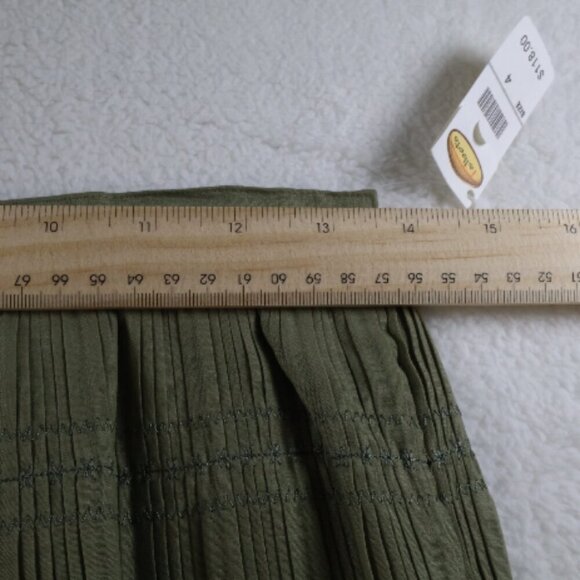 Talbots Maxi/Prairie Skirt (4) and Short Sleeve Shirt (M) Moss Green NWT - Picture 9 of 13